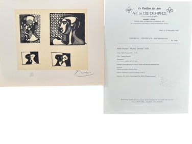Pablo Picasso "Picasso Dessins" COA & Seal