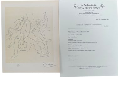 Pablo Picasso "Picasso Dessins" COA & Seal