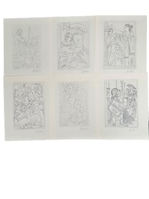 6pc Picasso Etchings "Lysistrata by Aristophanes"
