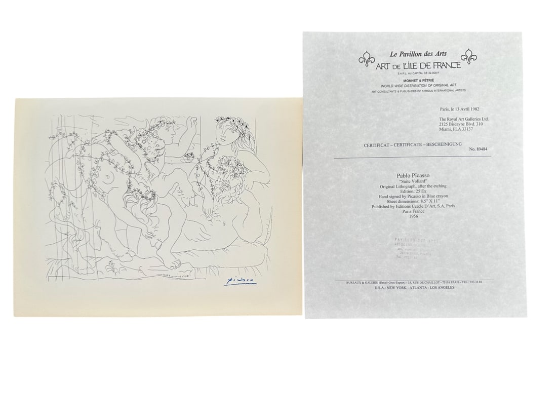 Pablo Picasso "Suite Vollard" Lithograph COA (1 of 6)