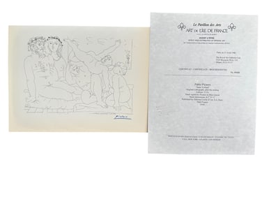 Pablo Picasso "Suite Vollard" Lithograph COA