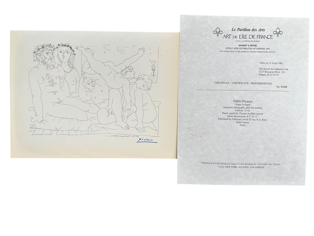Pablo Picasso "Suite Vollard" Lithograph COA (1 of 6)