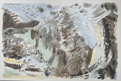 Andre Mason 1952 Color Lithograph "Le Torrent"