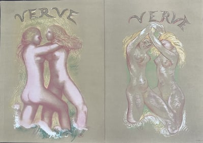 2pc Aristides Maillol Original Lithographs "Verve"