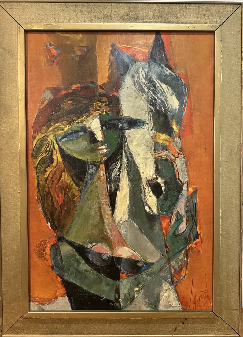 Rene Margotton (Fr 1915-2009) Oil on Canvas: Rene Margotton (French 1915-2009) oil on canvas of girl and her horse. Signed lower right. Excellent condition. Art measures 15.5" x 23.5", frame measures 21" x 29".