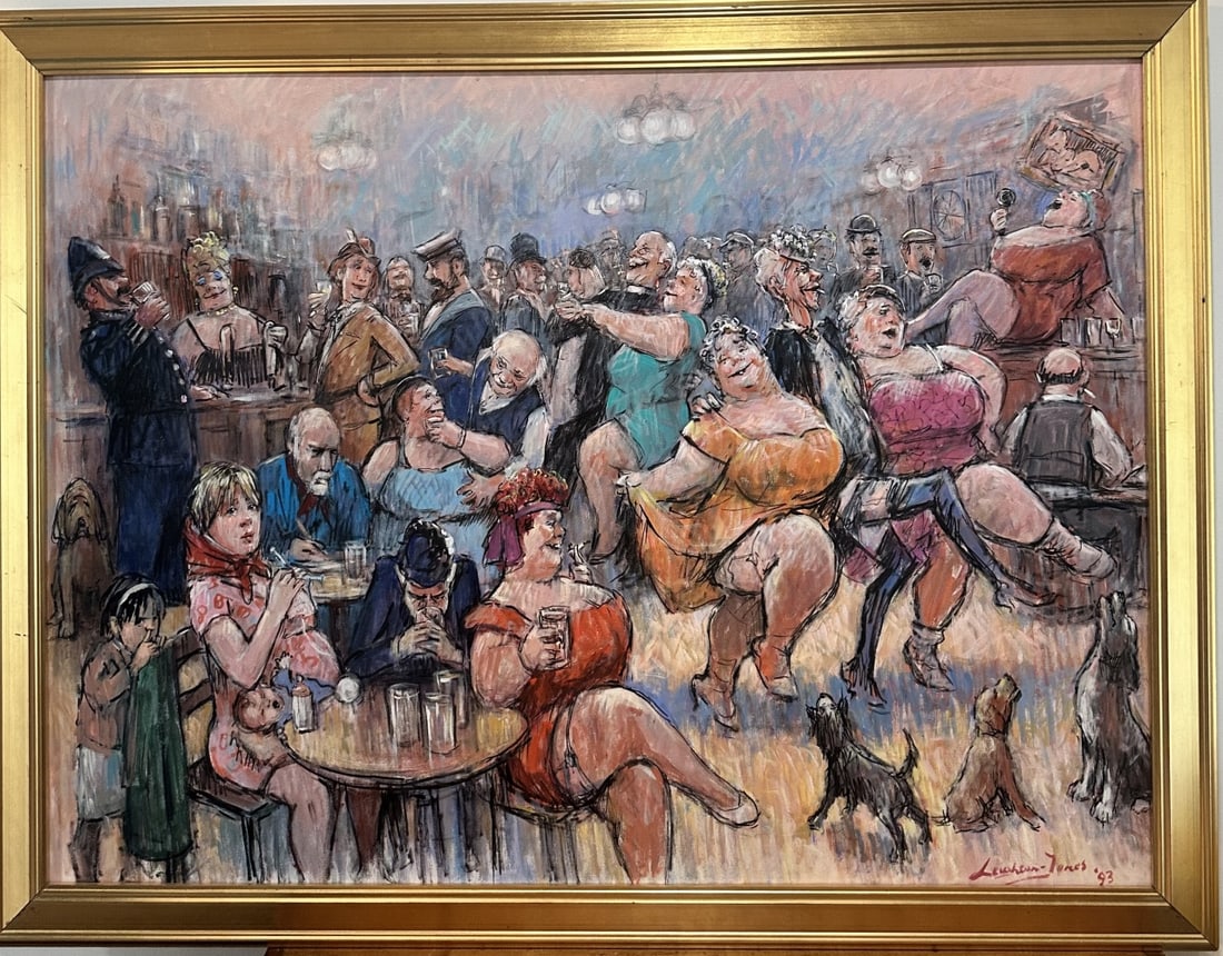 Barry Leighton-Jones "The 3 Dog Pub" Oil Canvas (1 of 17)