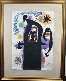 Joan Miro Original Acrylic & Ink "La Harpie"