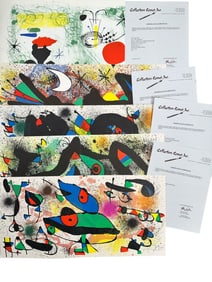 5pc Joan Miro Original Color Lithographs Signed