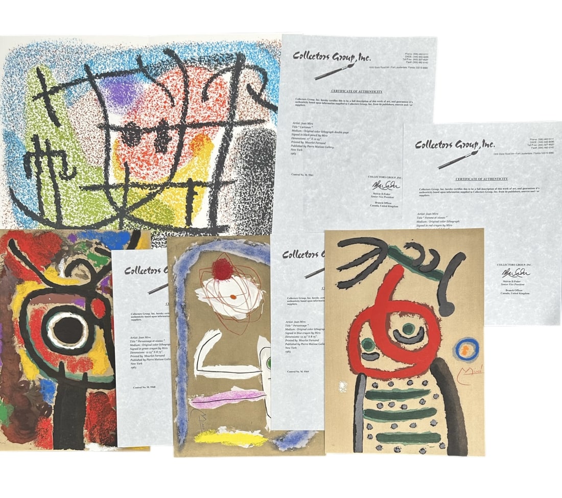 4pc Joan Miro "Cartones" Series Color Lithos (1 of 14)