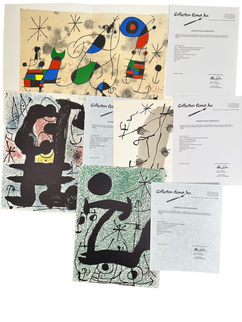 4pc Joan Miro "L'Oiseau Solaire Series (1 of 17)