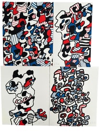4pc Jean Dubuffet "L'Hourloupe Cycle" 1968