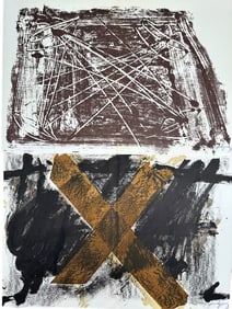 2pc Antoni Tapies Lithographs Signed