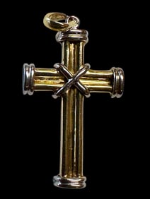 14kt Gold Two Color Cross 3 Grams