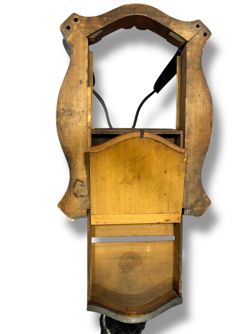 Antique Black Lacquer Night Table w Drawer - 5