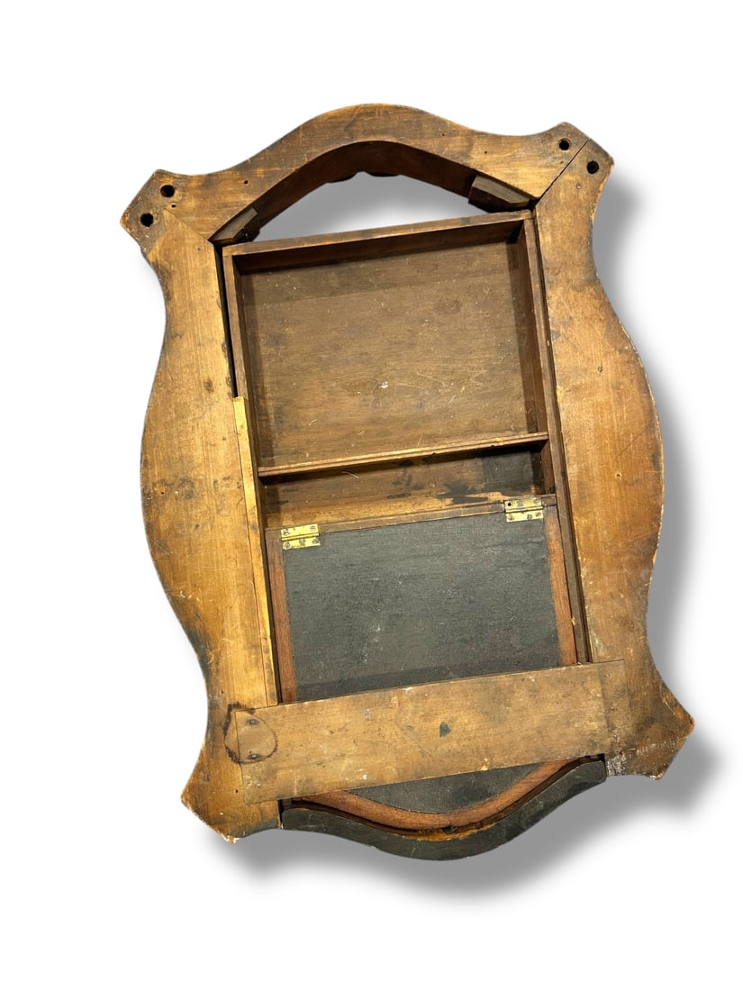 Antique Black Lacquer Night Table w Drawer - 6