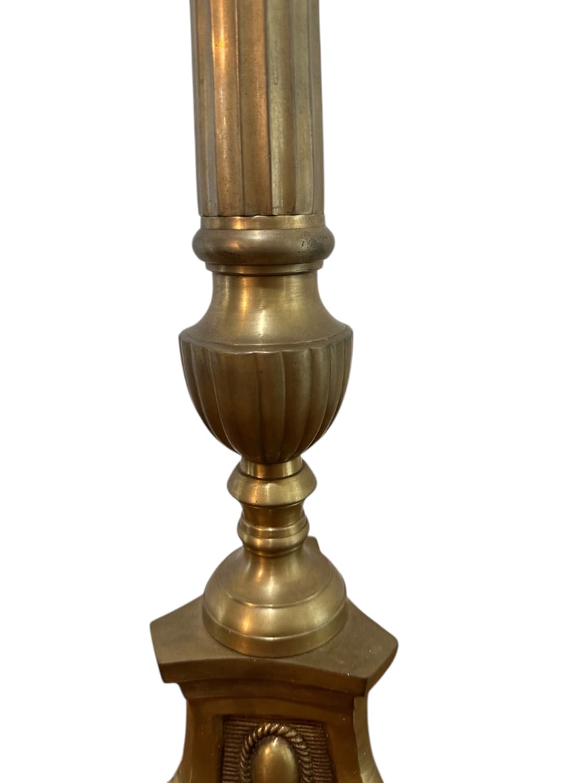 Antique 2pc Brass Altar Candlesticks - 12