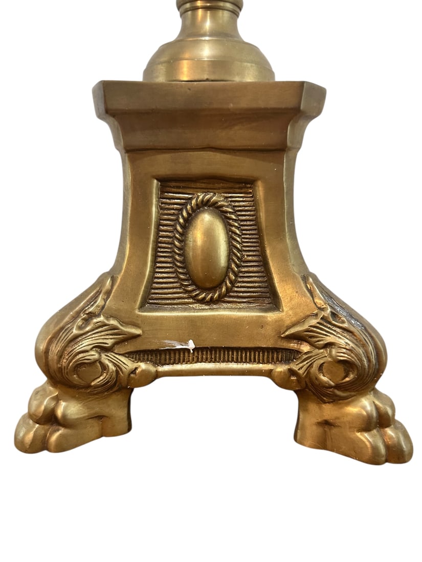 Antique 2pc Brass Altar Candlesticks - 13