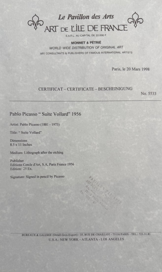 Pablo Picasso "Minotaure Caressing une Dormeuse" - 4