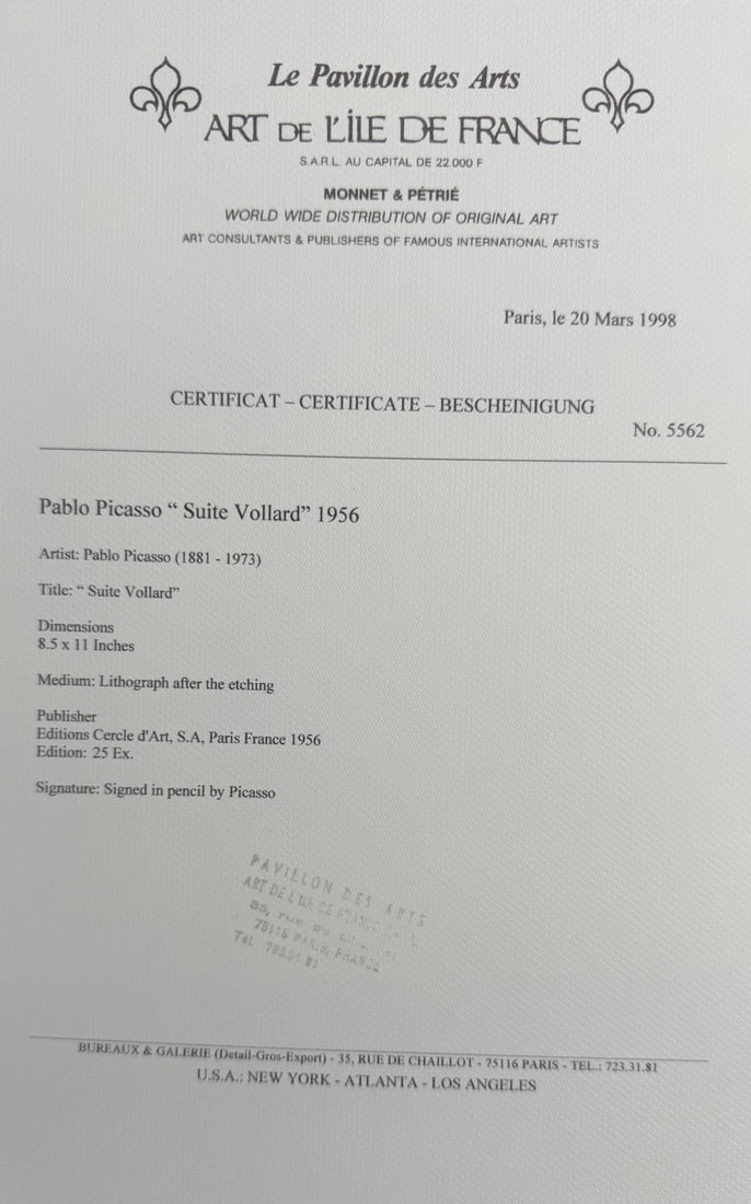 Pablo Picasso "Minotaur Attacking an Amazon" Litho - 5