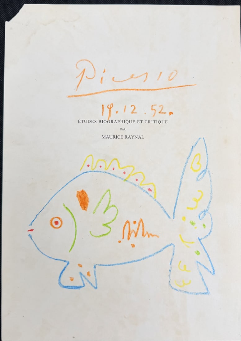 Pablo Picasso Crayon Drawing on Page from Book (1 of 7)