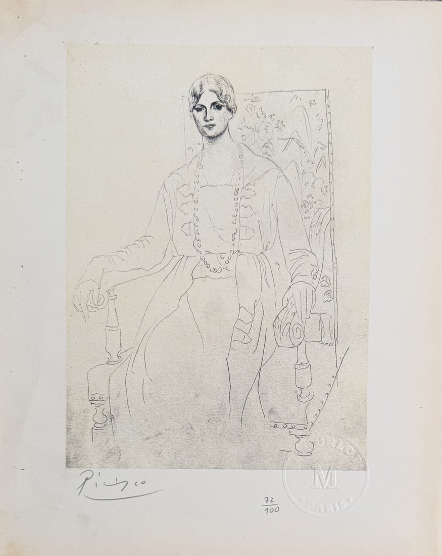 Pablo Picasso "Portrait of Madame Patri" Litho COA (1 of 5)