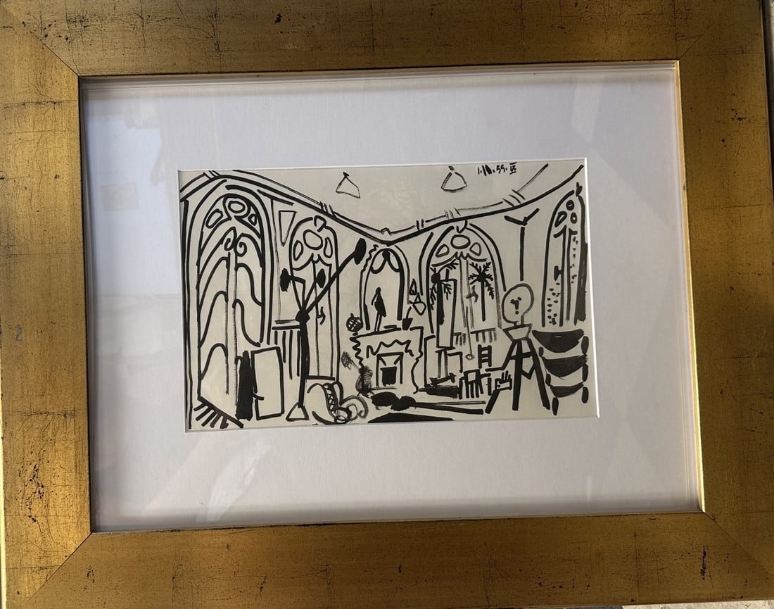 2 Sided Pablo Picasso Litho 1960 COA - 10