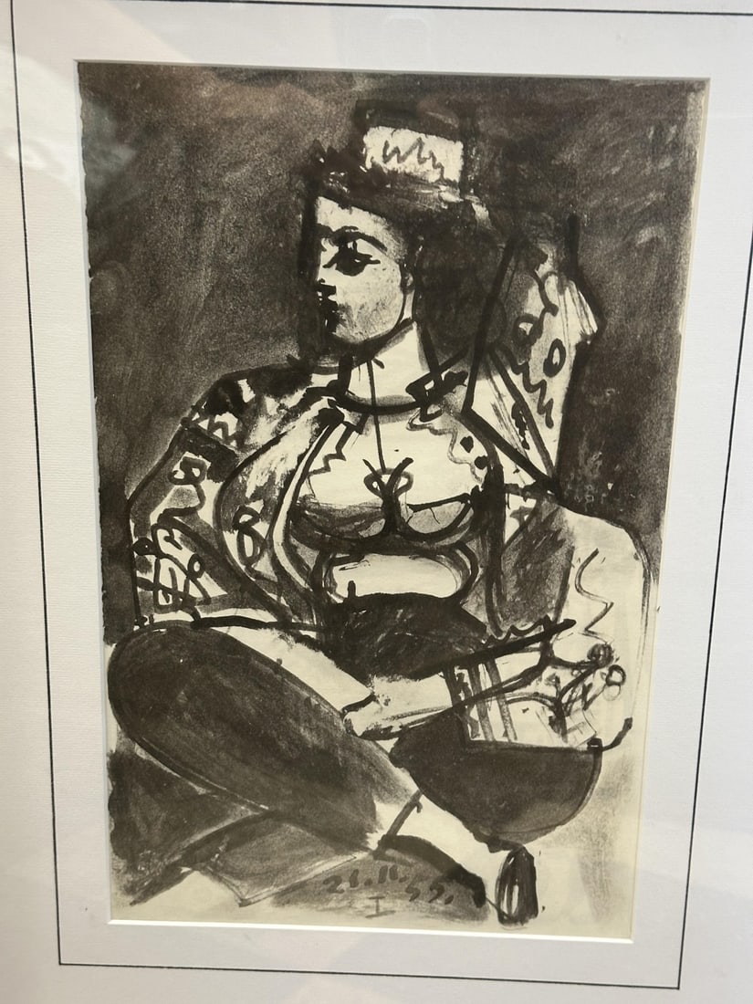 2 Sided Pablo Picasso Litho 1960 COA - 2