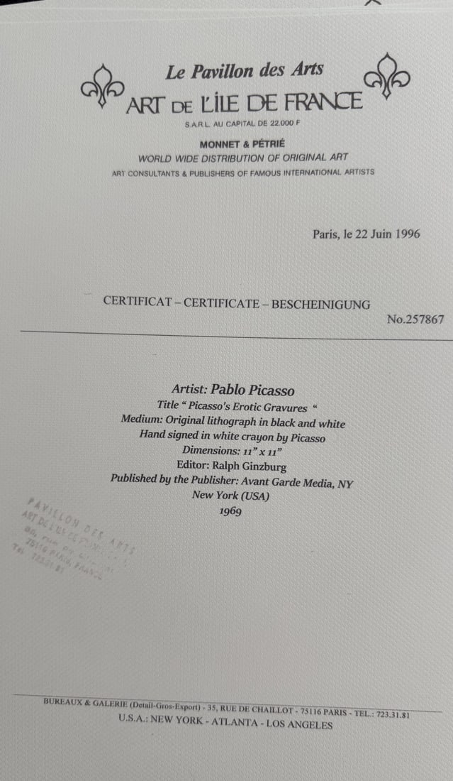 10pc Pablo Picasso Lithographs "Erotic Gravures" - 13