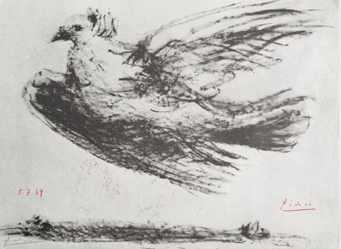 Pablo Picasso LaColombe Crayon "The Dove" COA (1 of 8)