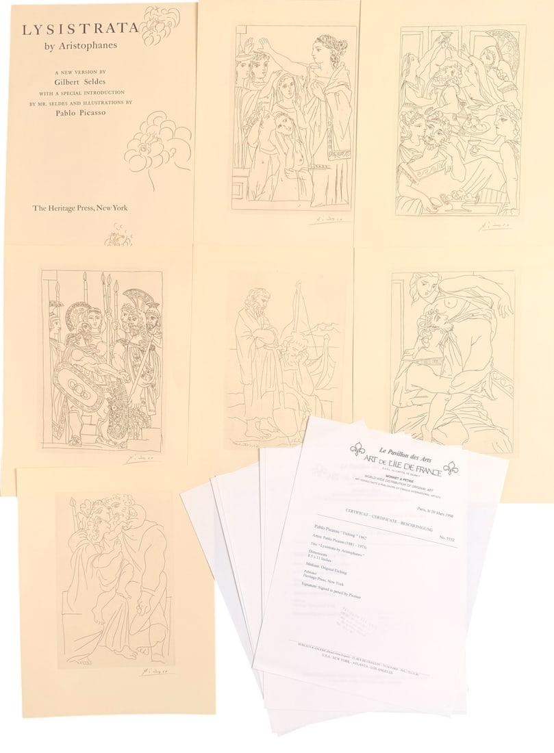 7pc Pablo Picasso Etchings "Lysistrata by (1 of 15)