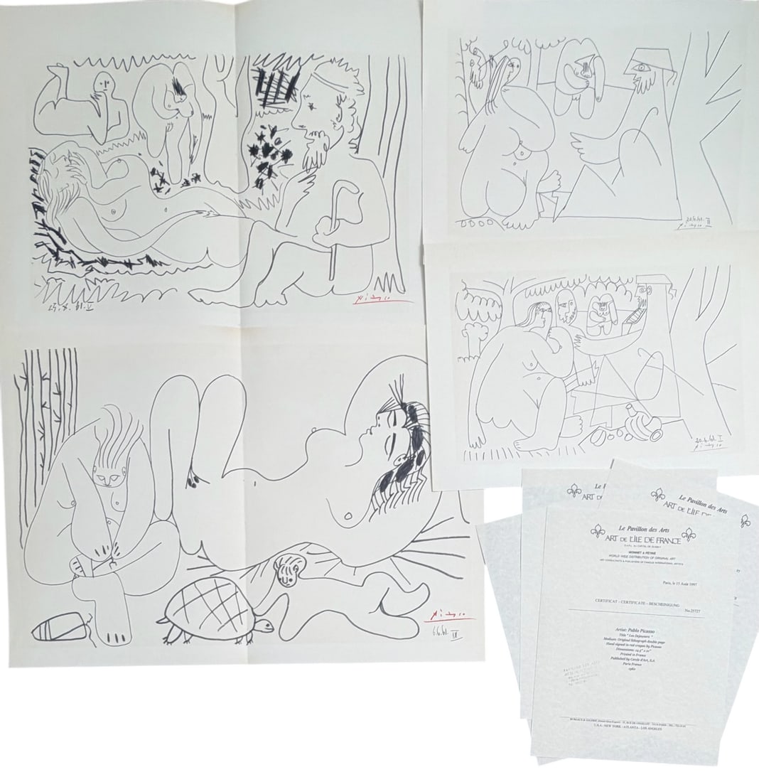 4pc Picasso Original Lithographs "Les Dejeuners" (1 of 14)