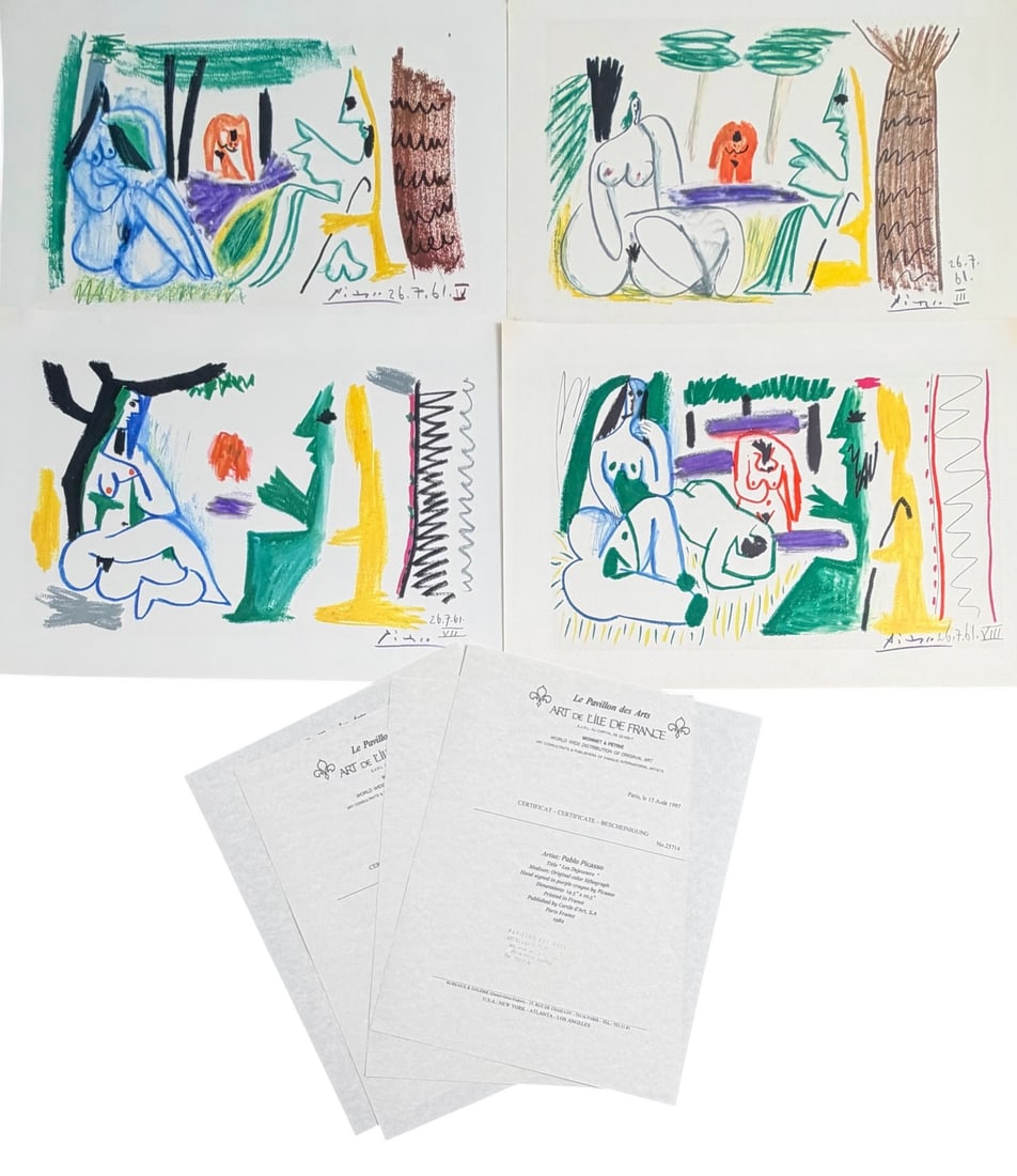 4pc Picasso Original Color Lithos "Les Dejeuners (1 of 20)