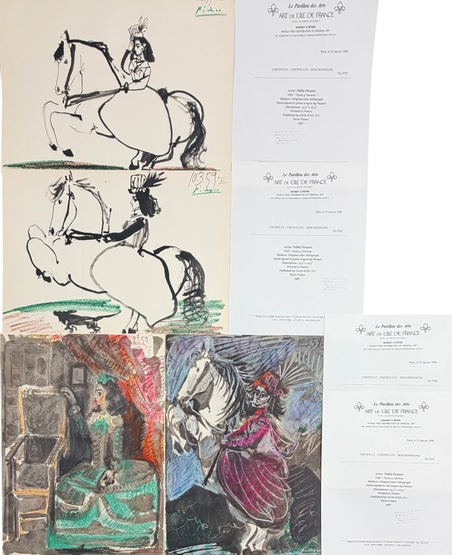 4pc Pablo Picasso Original Color Lithographs (1 of 17)