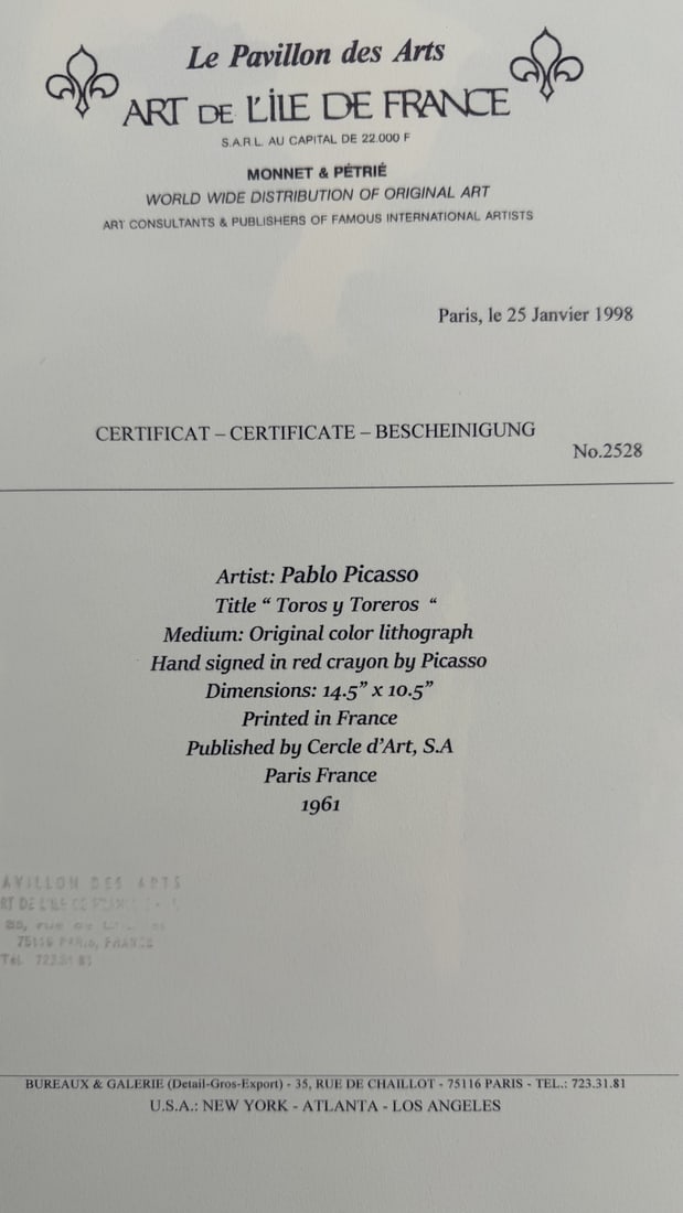 4pc Pablo Picasso Original Color Lithos - 10