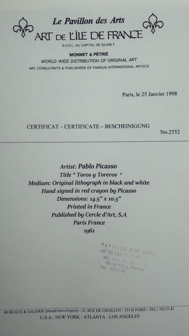 4pc Pablo Picasso Original Color Lithos - 18