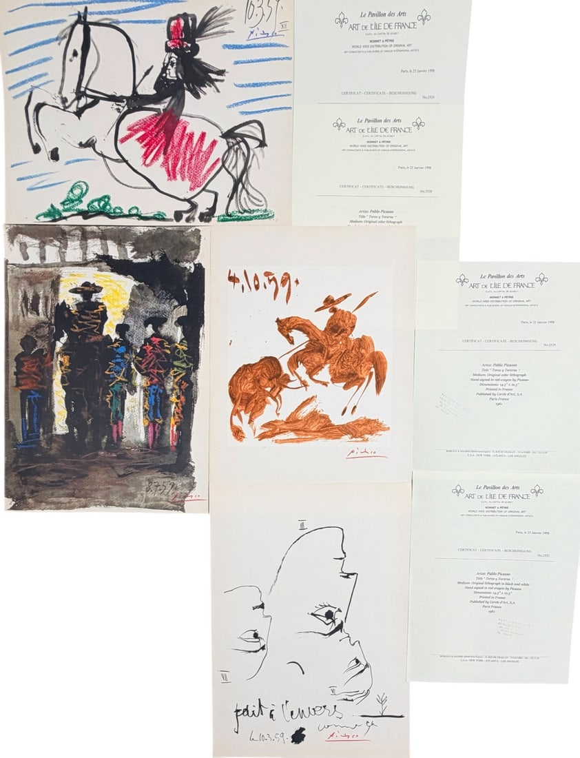 4pc Pablo Picasso Original Color Lithos (1 of 18)