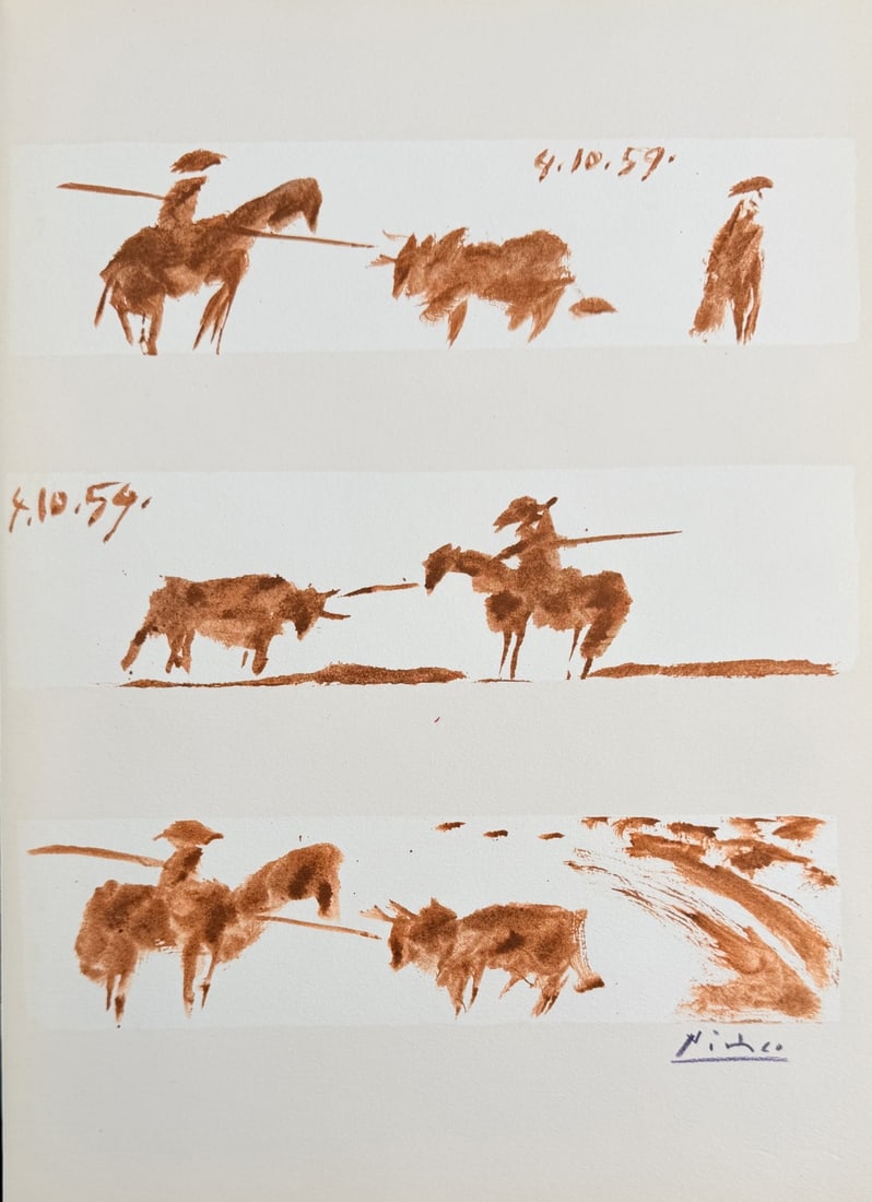 4pc Pablo Picasso Original Color Lithographs - 5