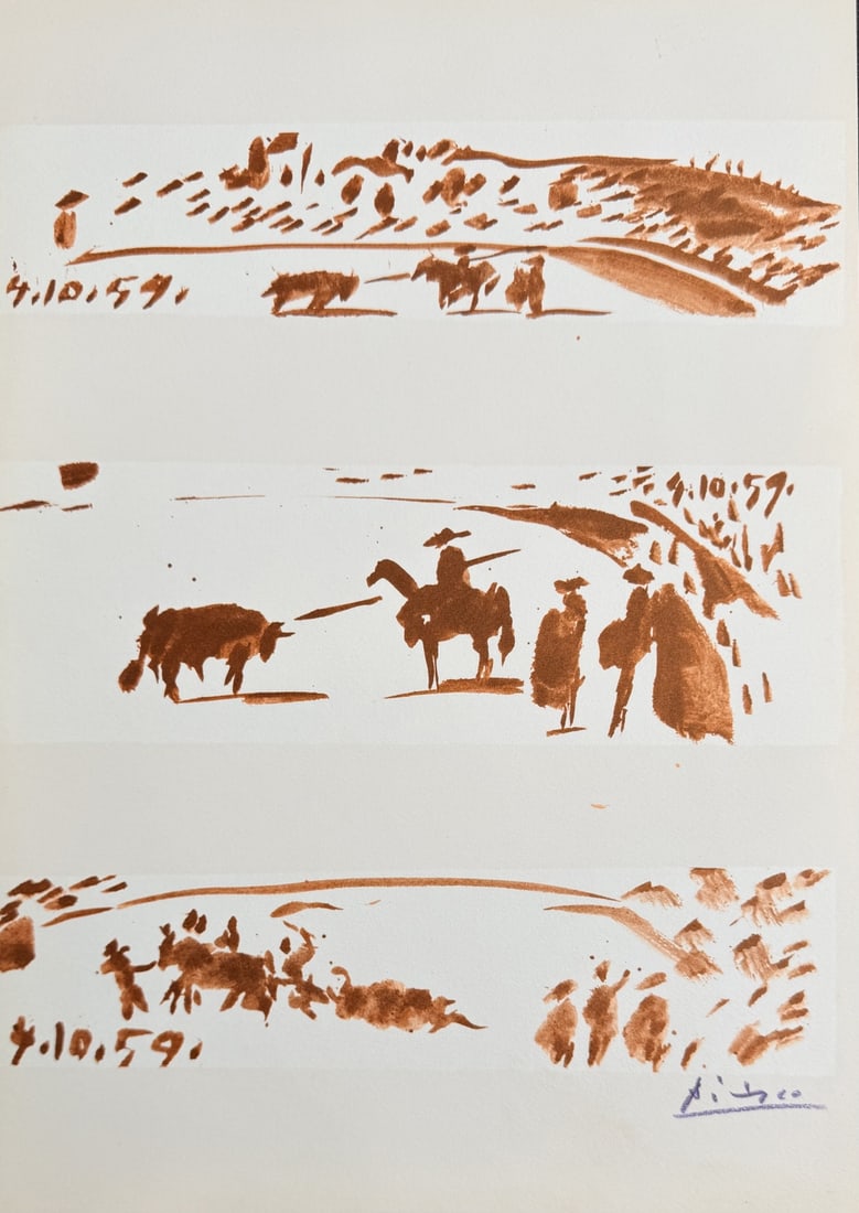 4pc Pablo Picasso Original Color Lithographs - 8