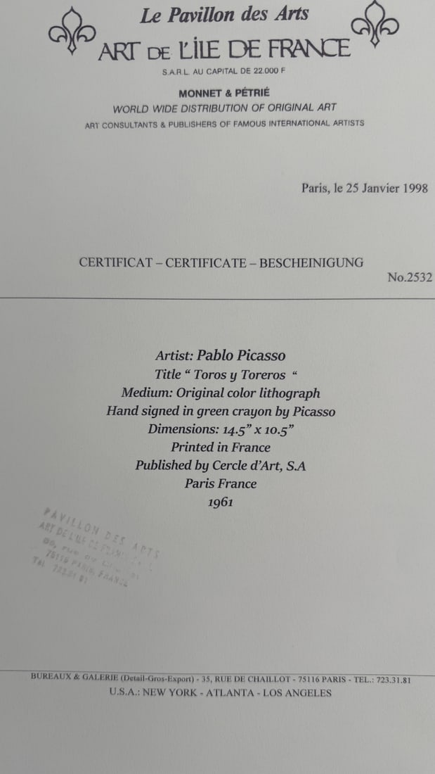 4pc Pablo Picasso Color Lithographs - 15