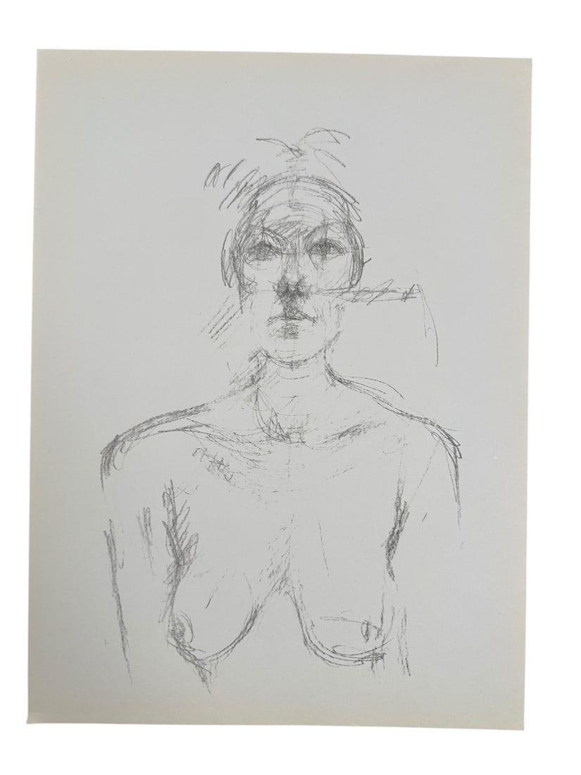 Alberto Giacometti (1901-1966) Original Litho: Alberto Giacometti (1901-1966) original lithograph of nude woman, Maeght Editeur 1960, Derriere le Miroir Paris France. Printing on verso. Excellent condition. Measures 11" x 15".