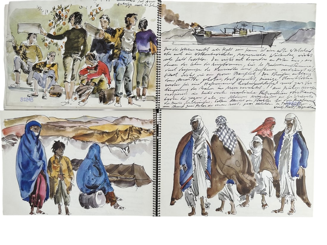 2pc The Israel Sketchbooks by Hans Erni (1 of 12)