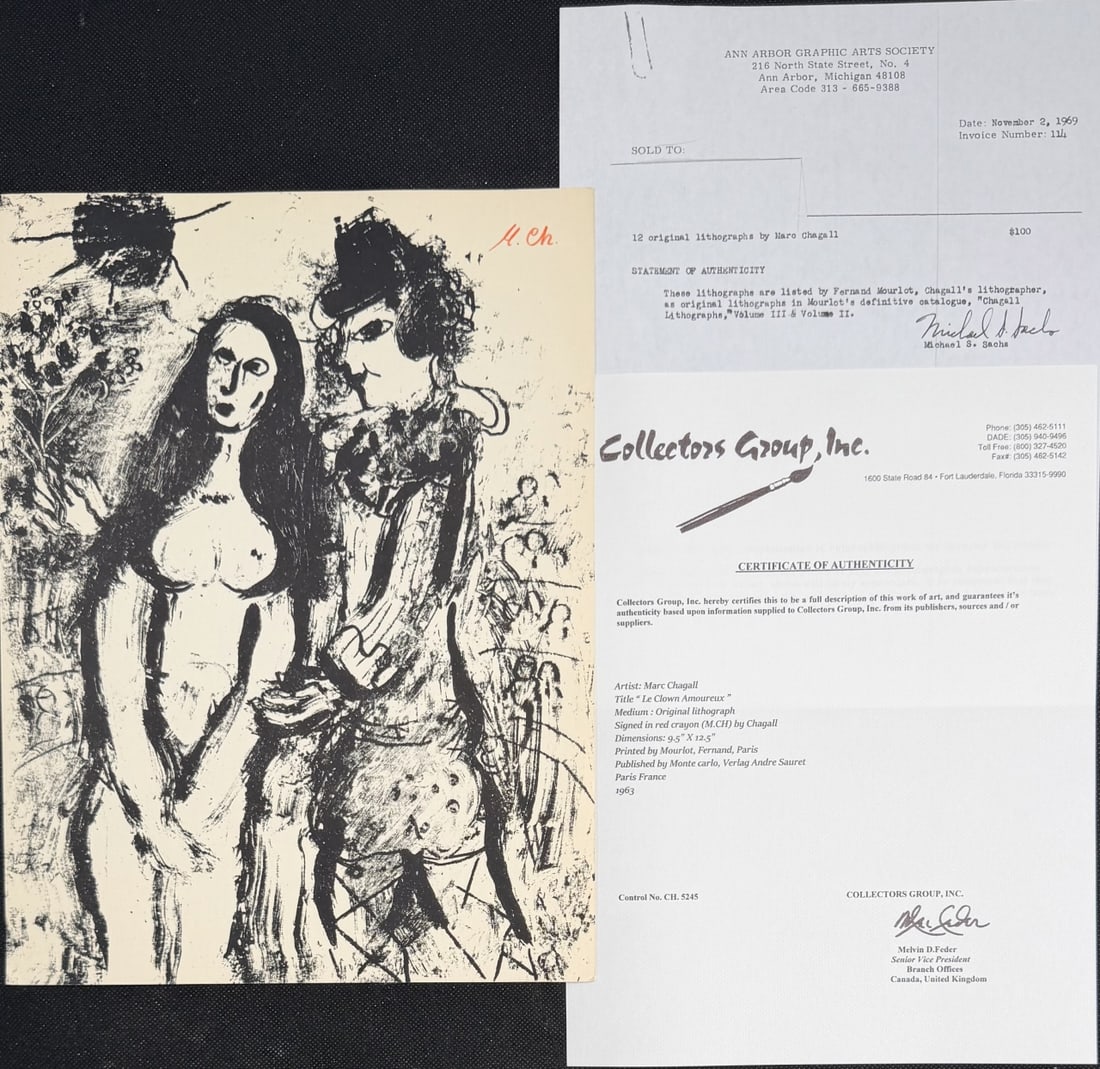 Marc Chagall "Le Clown Amoureux" Orig Lithograph (1 of 12)