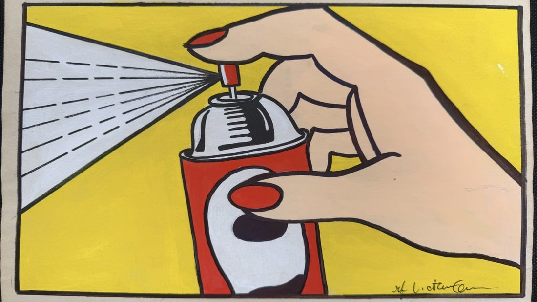Roy Lichtenstein Attributed Art "Spray" on Paper - 2