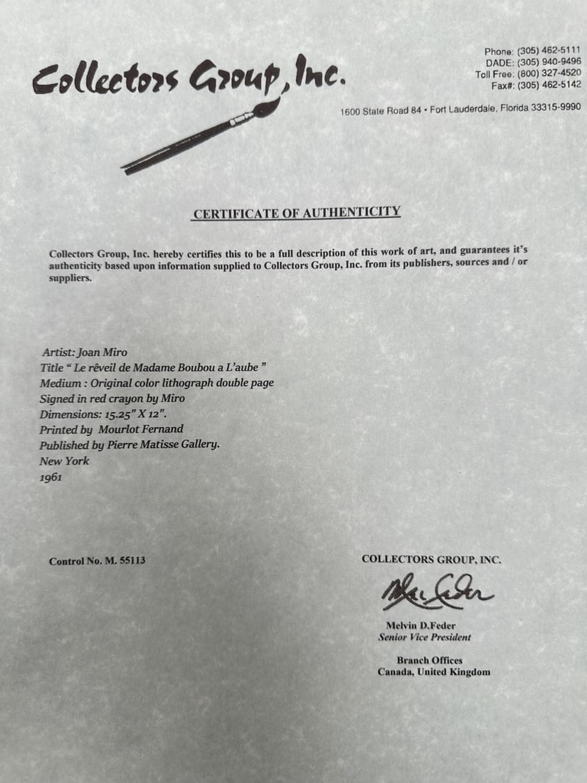 4pc Joan Miro Lithos from Oiseau Solaire - 12