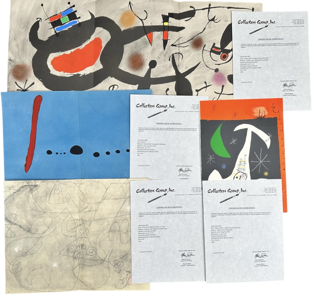 4pc Joan Miro Lithos from Oiseau Solaire (1 of 15)