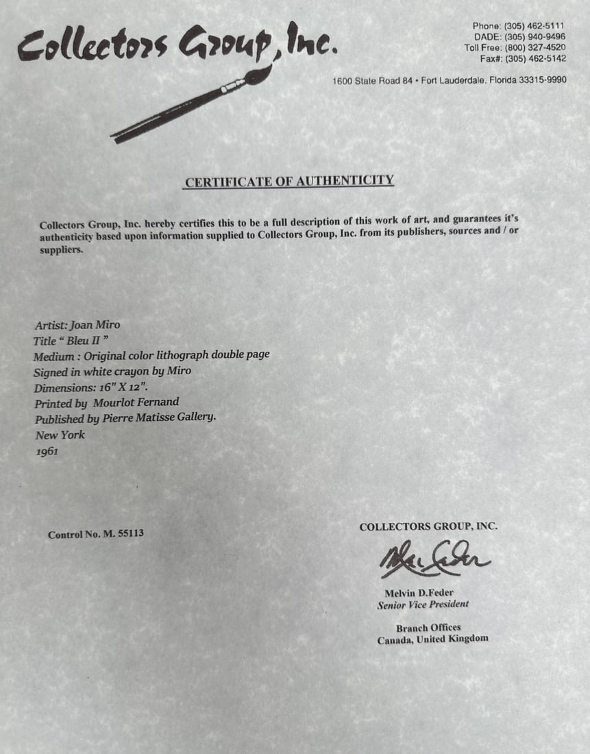 4pc Joan Miro Lithos from Oiseau Solaire - 8