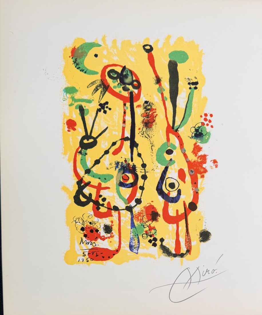 3pc Joan Miro "His Graphie Work" Lithographs COA - 4