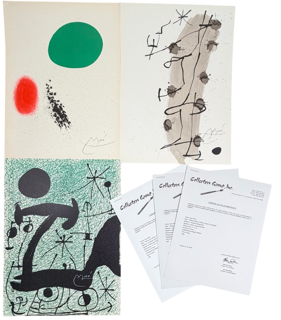 3pc Joan Miro "Oiseau Solaire, Oiseau Lunaire, (1 of 8)