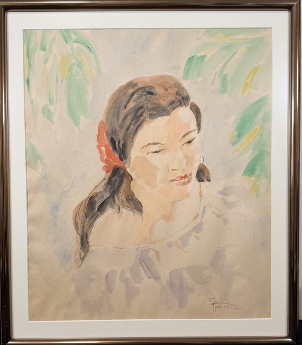Fernando Amorsolo (1892-1972) Watercolor of Woman (1 of 7)