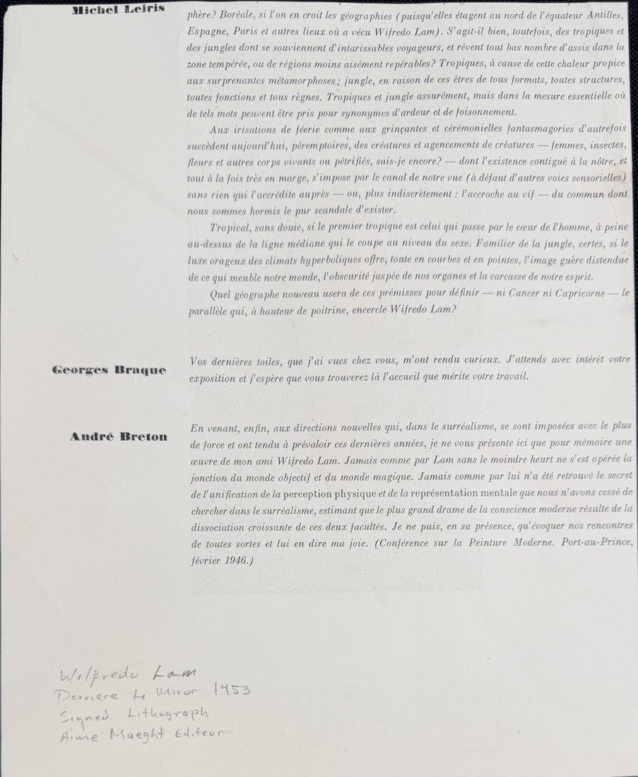 Wilfredo Lam "D.L.M." Original Color Lithograph - 8